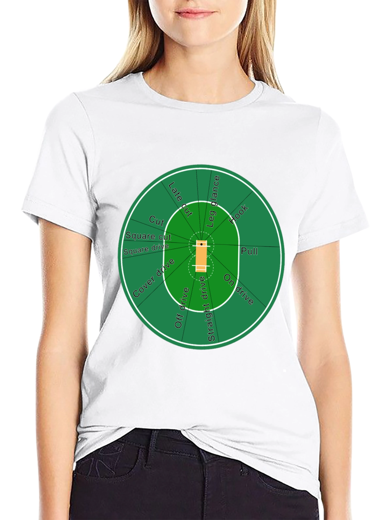 Cricket Field T-Shirt - Black Cotton Tee