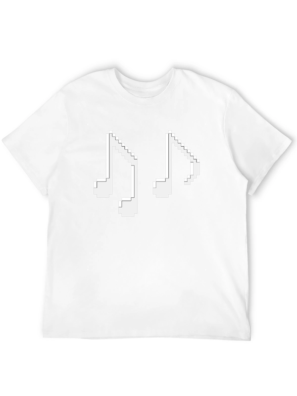 Pixel Music Notes Black T-Shirt