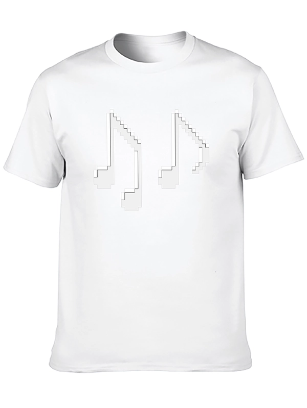 Pixel Music Notes Black T-Shirt