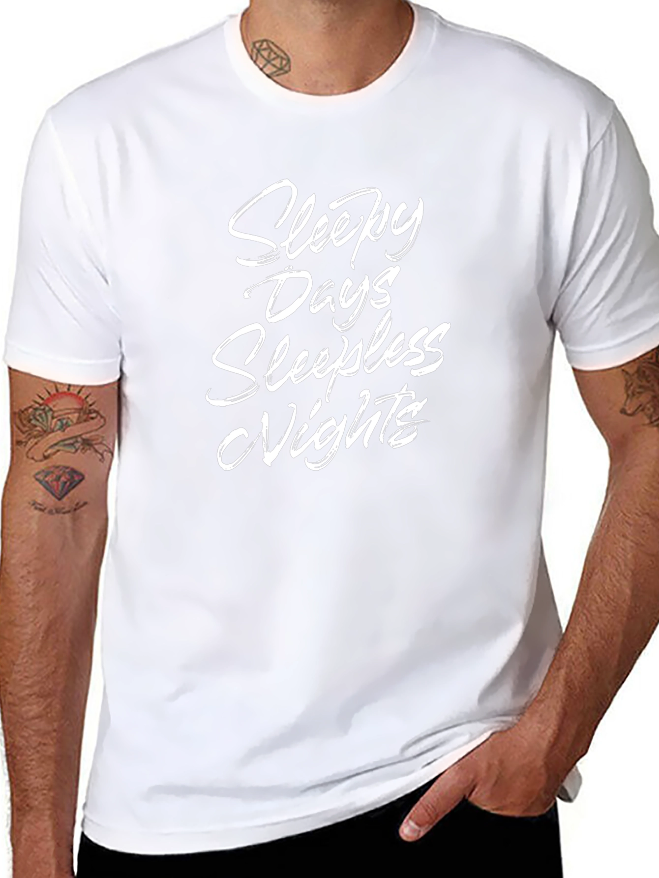 Sleepy Days Sleepless Nights Graphic Tee - Black