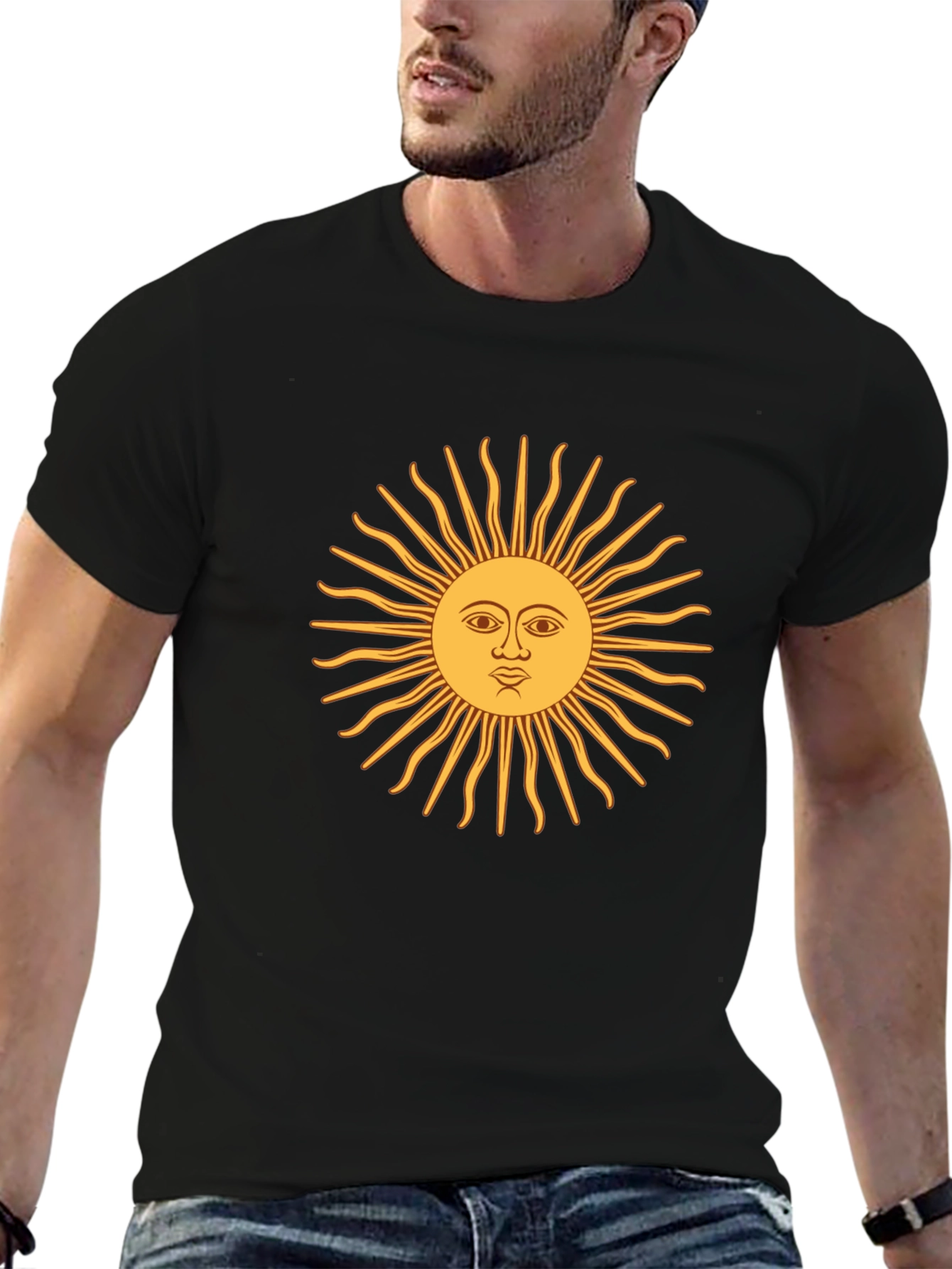 Argentina Sun T-Shirt - Black Cotton Tee