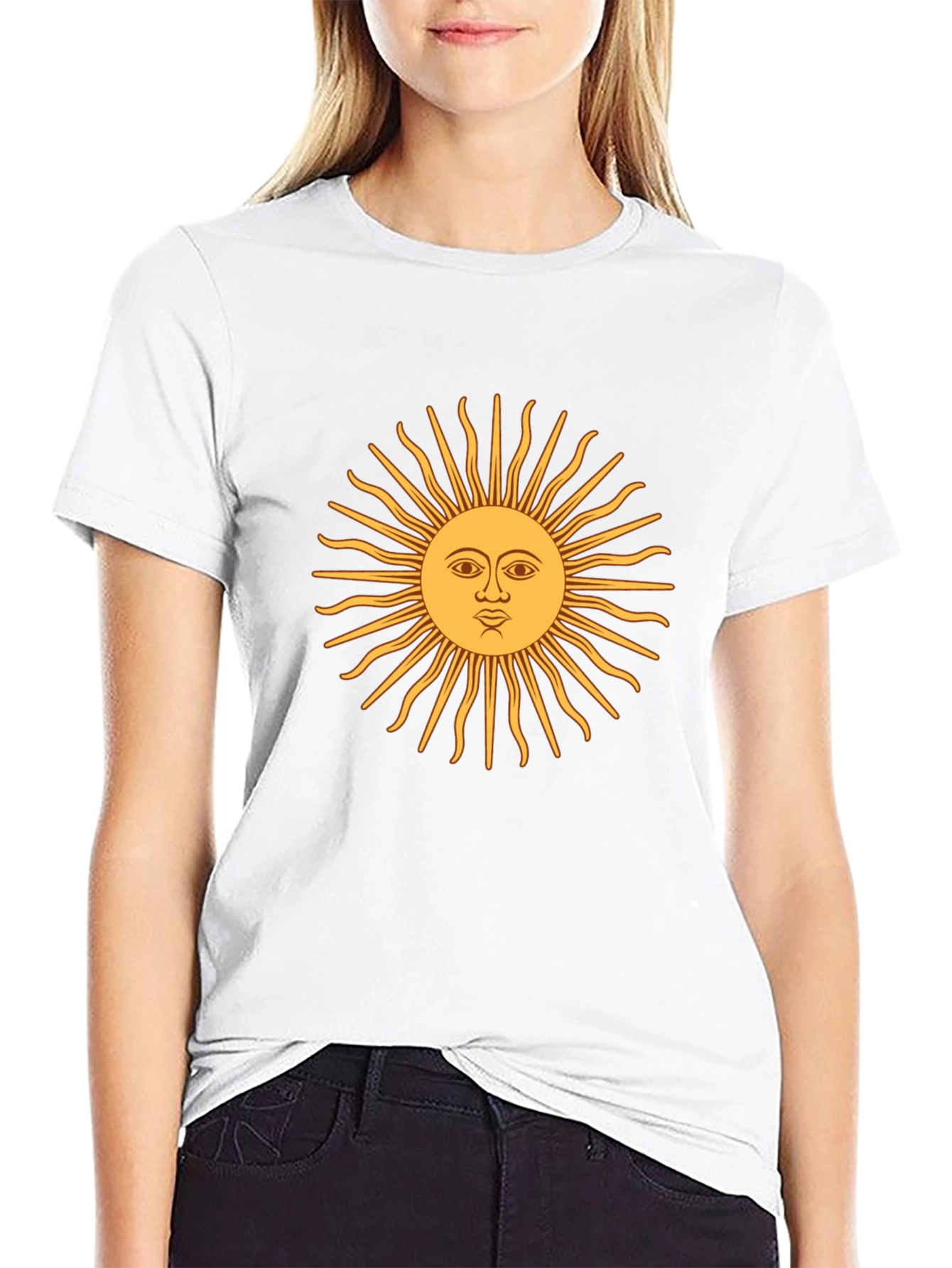 Argentina Sun T-Shirt - Black Cotton Tee