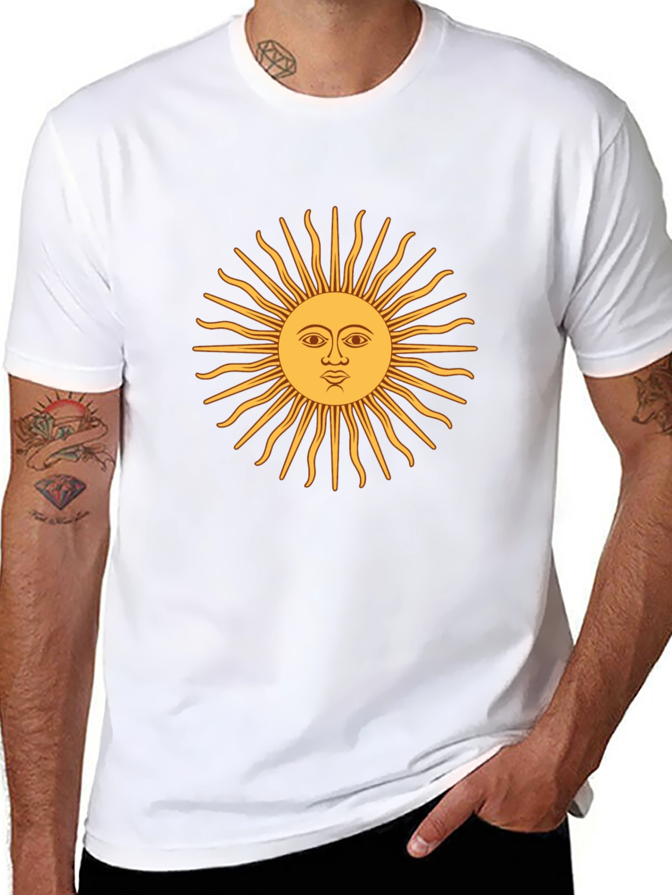 Argentina Sun T-Shirt - Black Cotton Tee