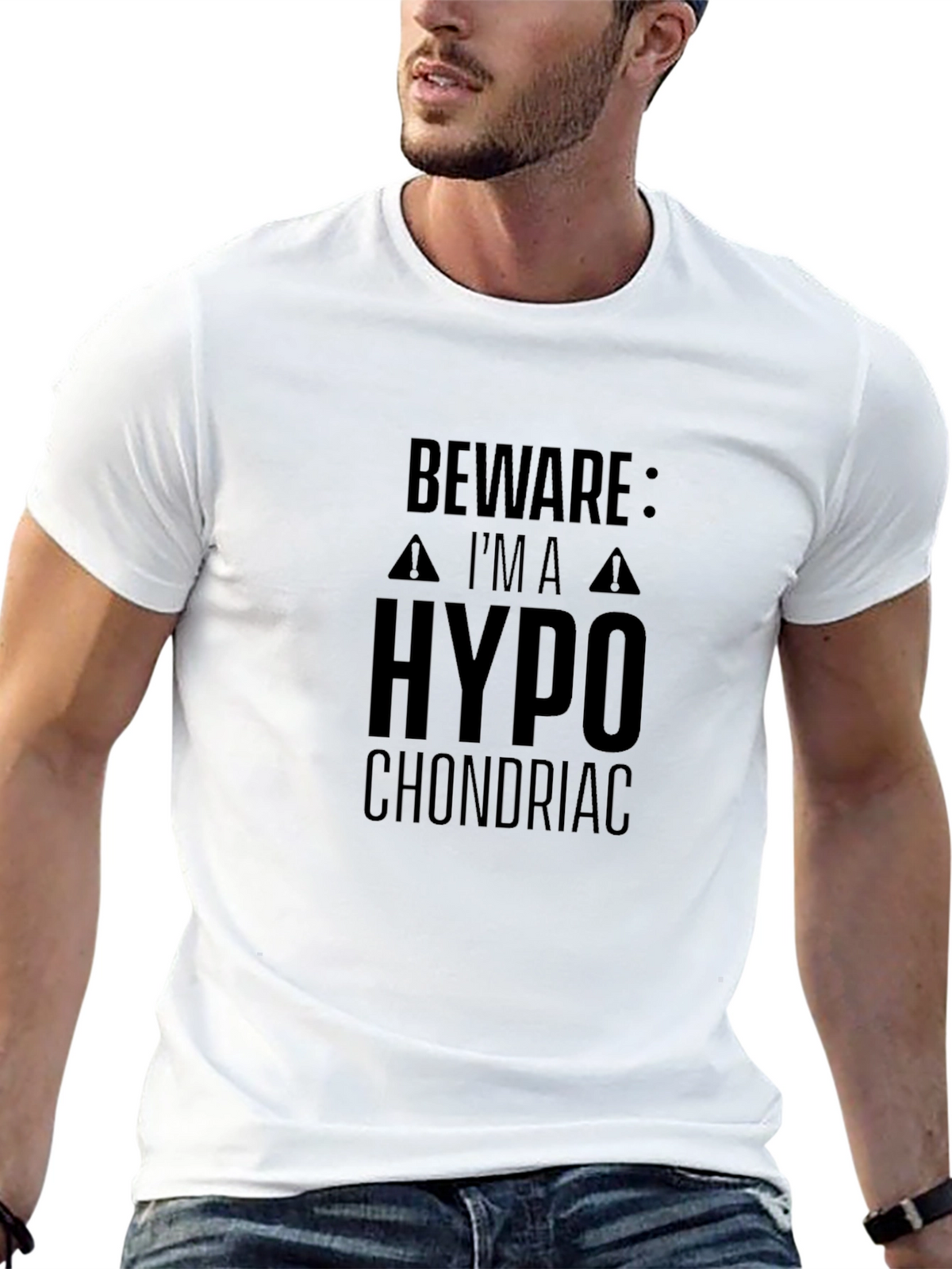 Hypochondriac Warning Graphic Tee - Black