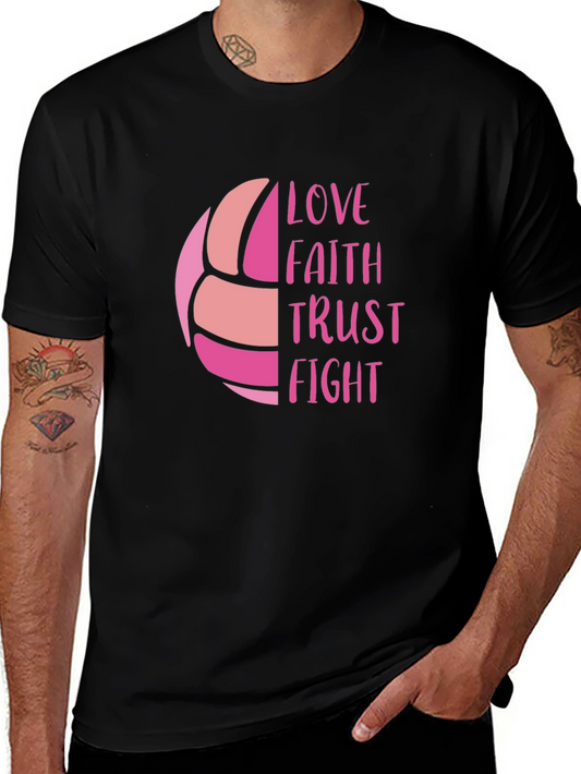 Volleyball Love Faith Trust Fight Graphic Tee