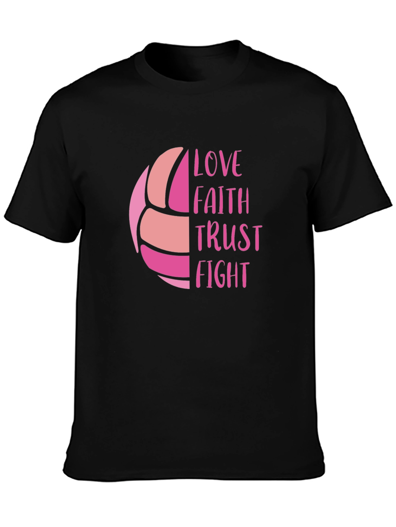 Volleyball Love Faith Trust Fight Graphic Tee