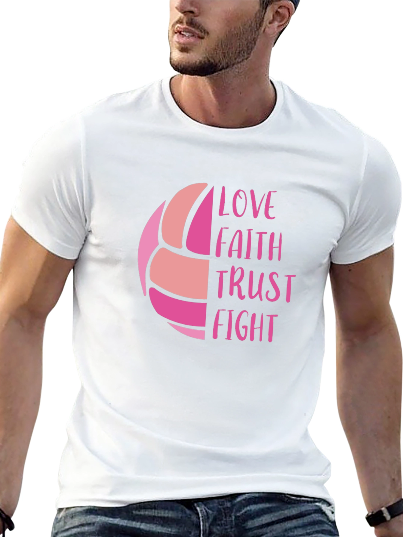 Volleyball Love Faith Trust Fight Graphic Tee