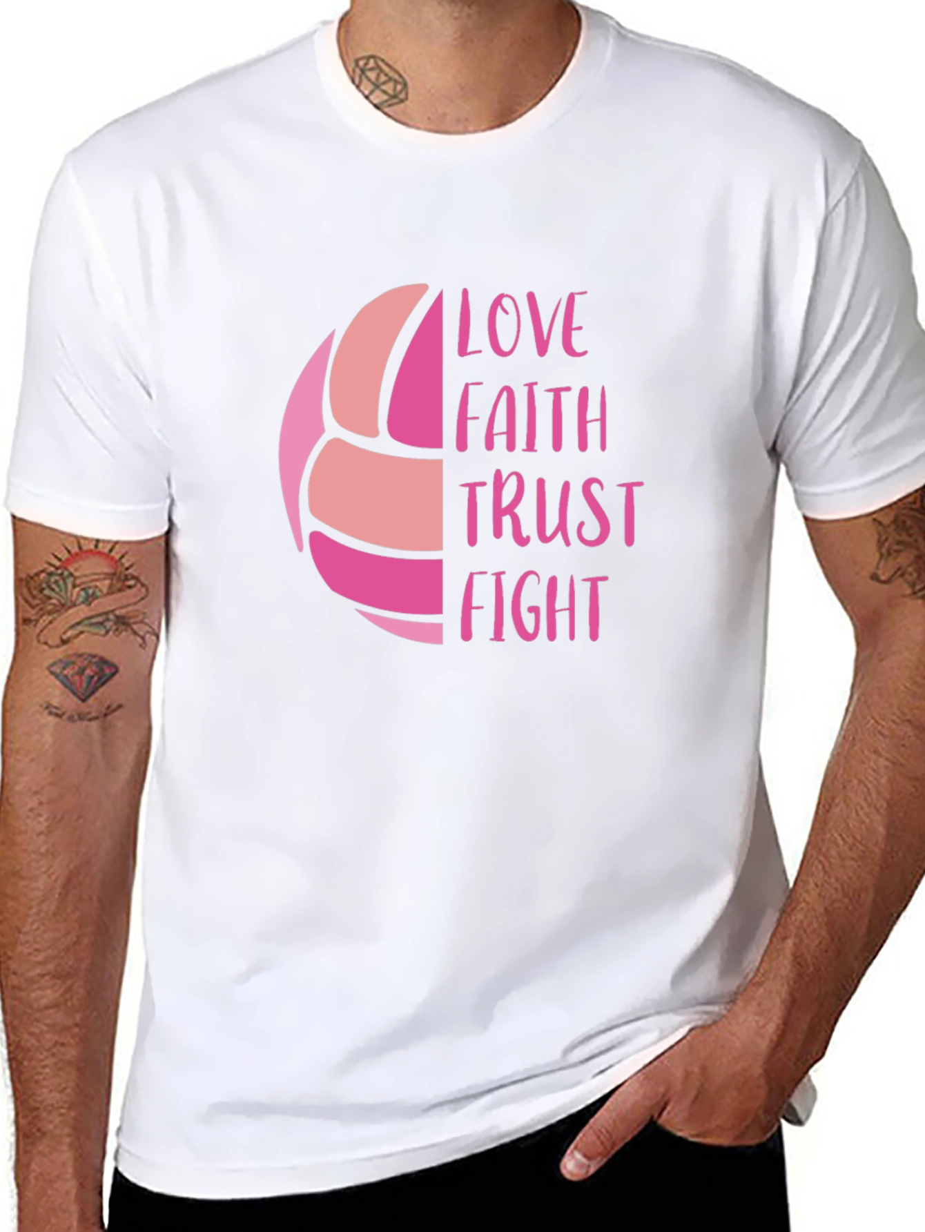 Volleyball Love Faith Trust Fight Graphic Tee