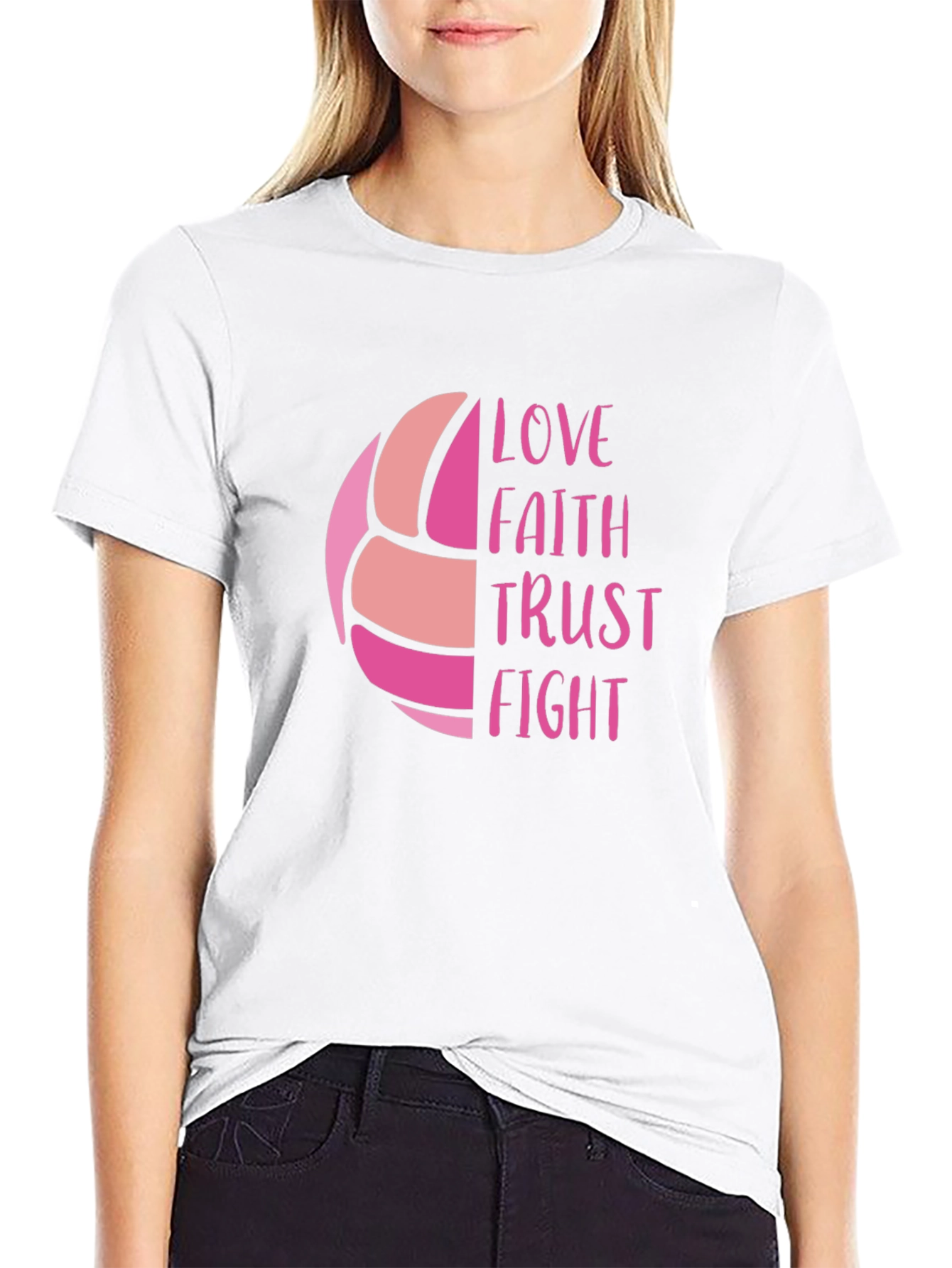 Volleyball Love Faith Trust Fight Graphic Tee