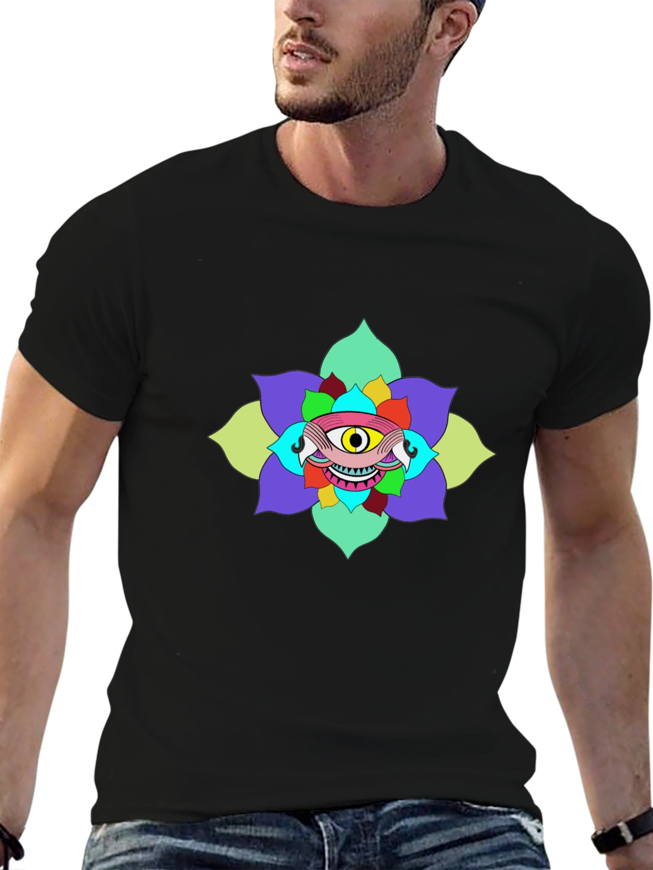 Eye Flower Graphic Tee - Unique Design