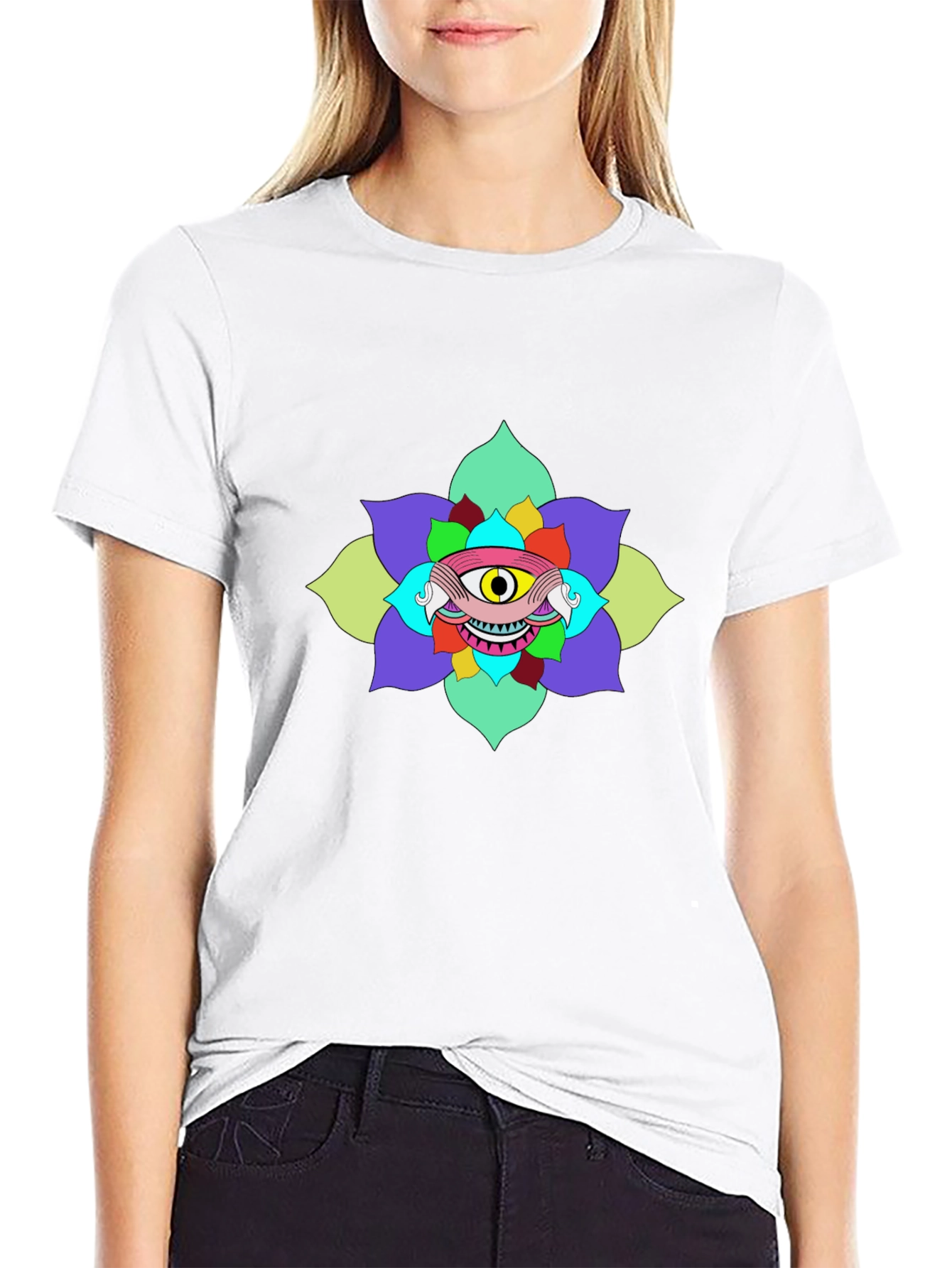 Eye Flower Graphic Tee - Unique Design