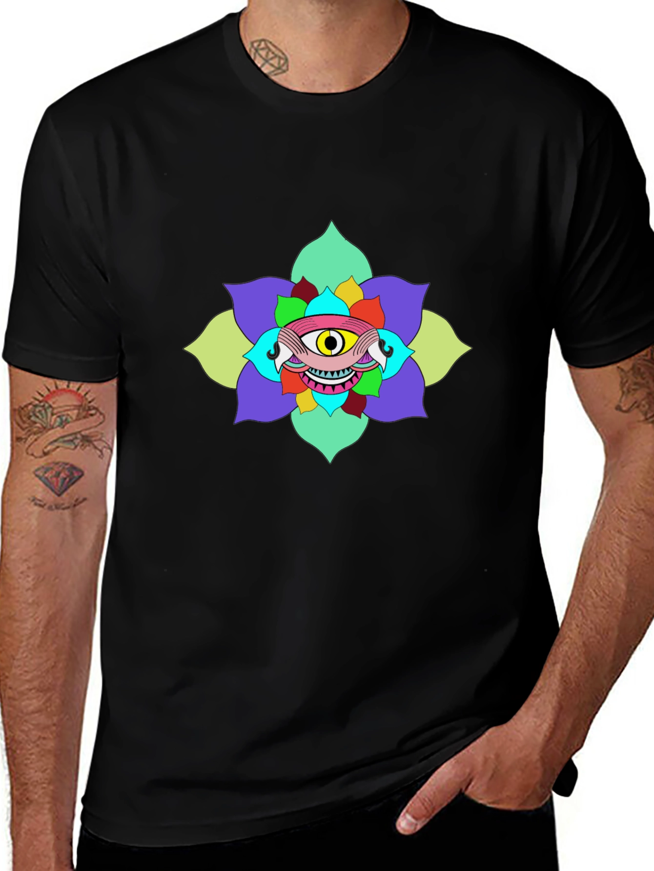 Eye Flower Graphic Tee - Unique Design