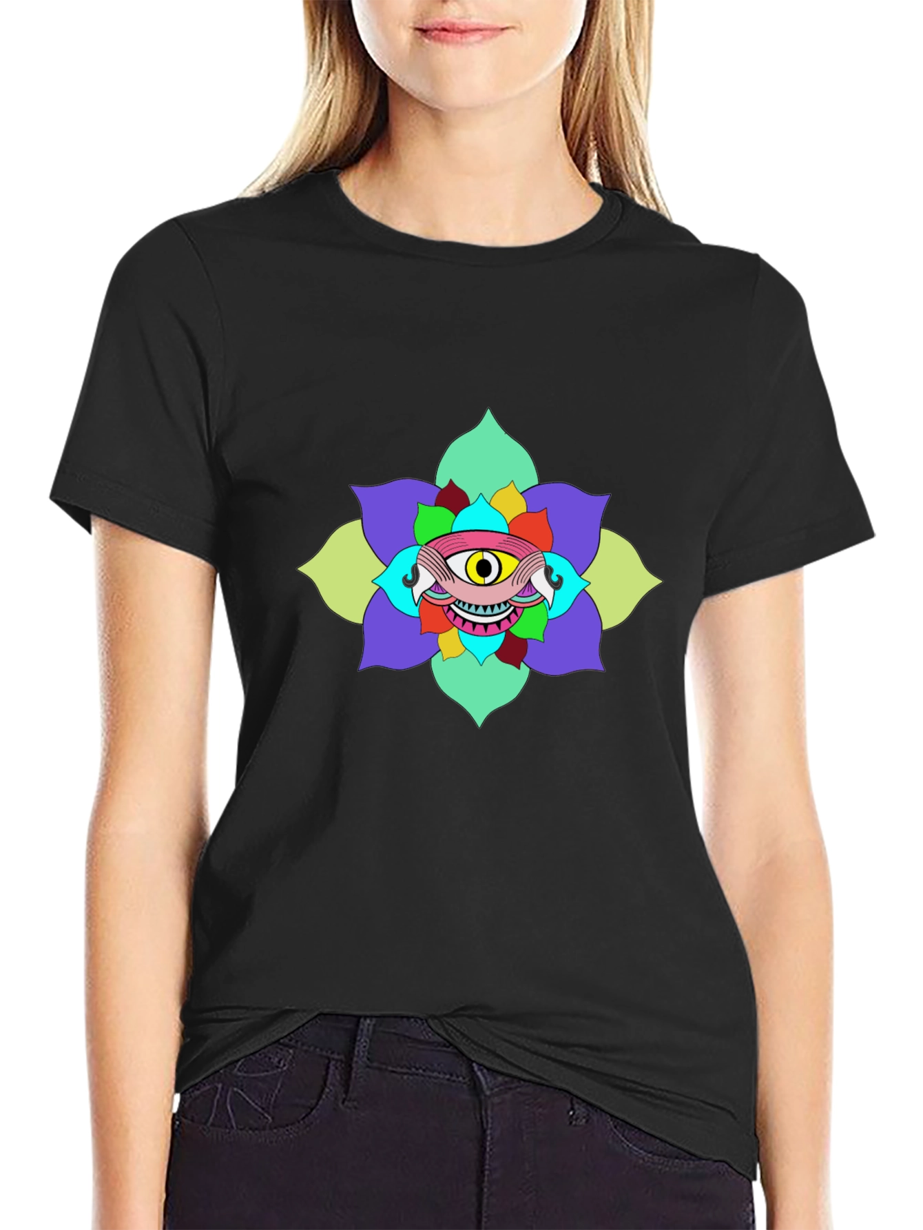 Eye Flower Graphic Tee - Unique Design