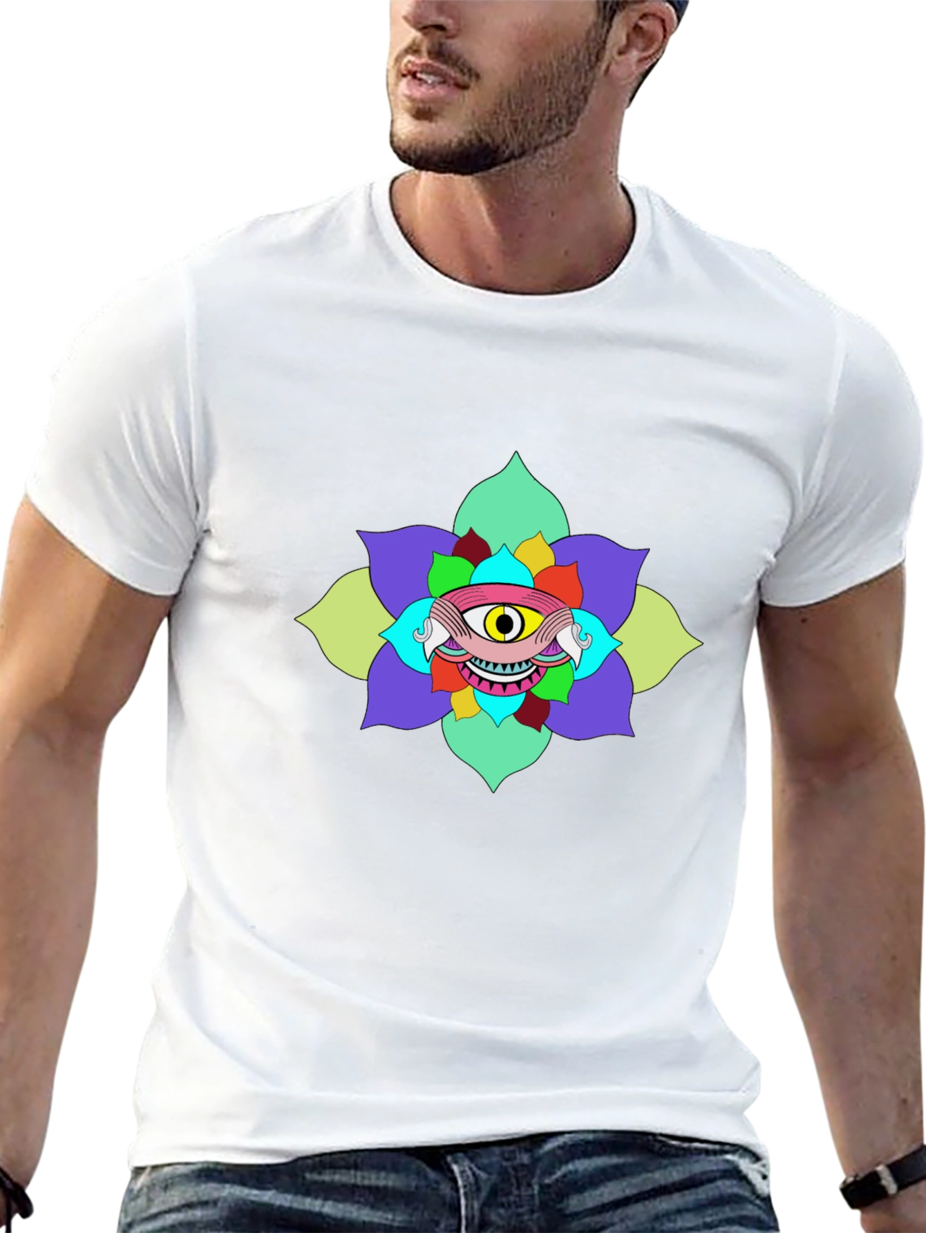 Eye Flower Graphic Tee - Unique Design