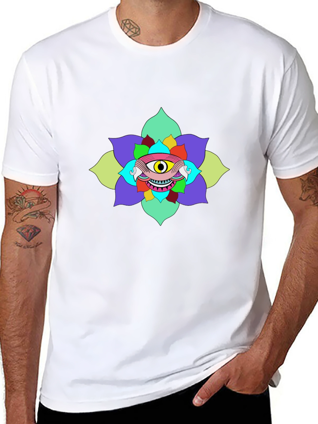 Eye Flower Graphic Tee - Unique Design