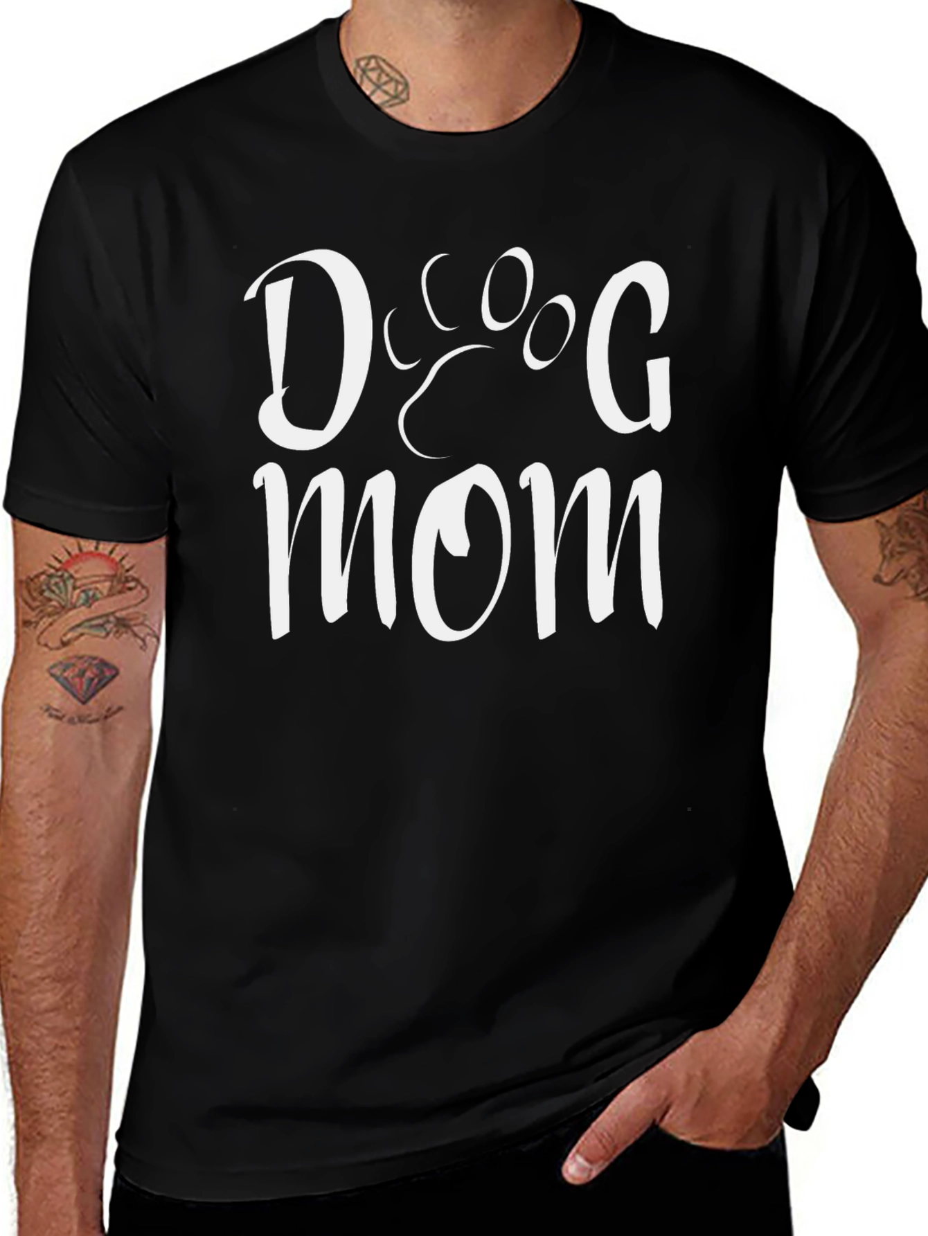Dog Mom T-Shirt - Black Casual Comfortable