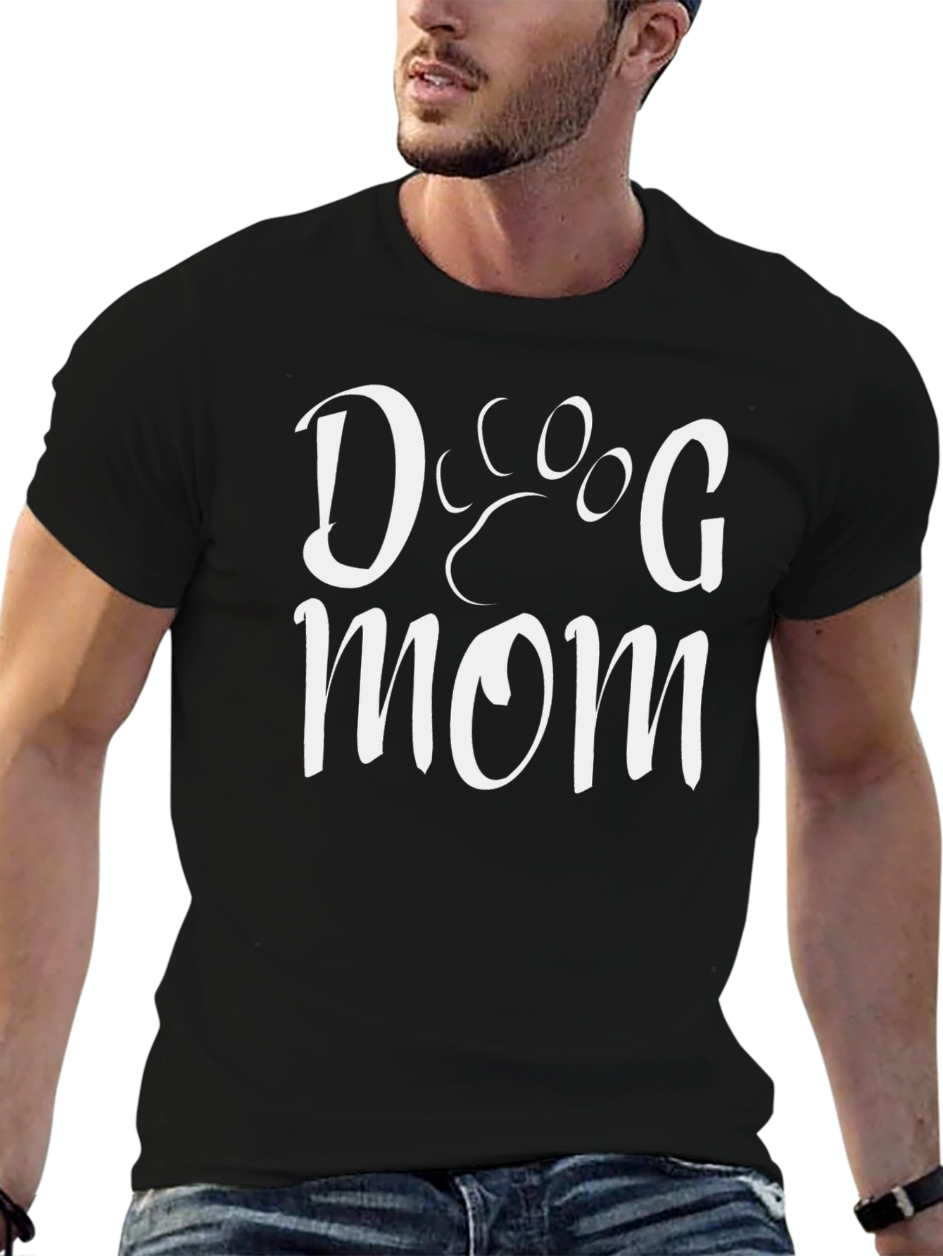 Dog Mom T-Shirt - Black Casual Comfortable