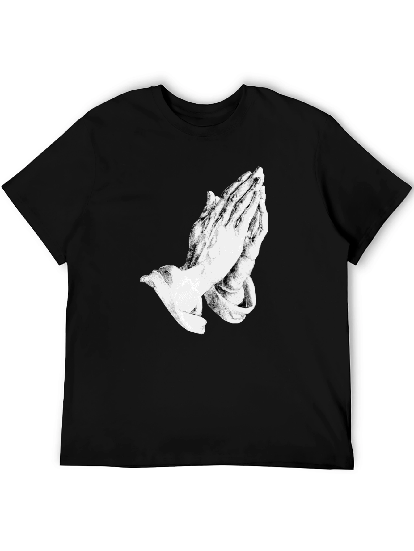 Praying Hands Graphic Black T-Shirt