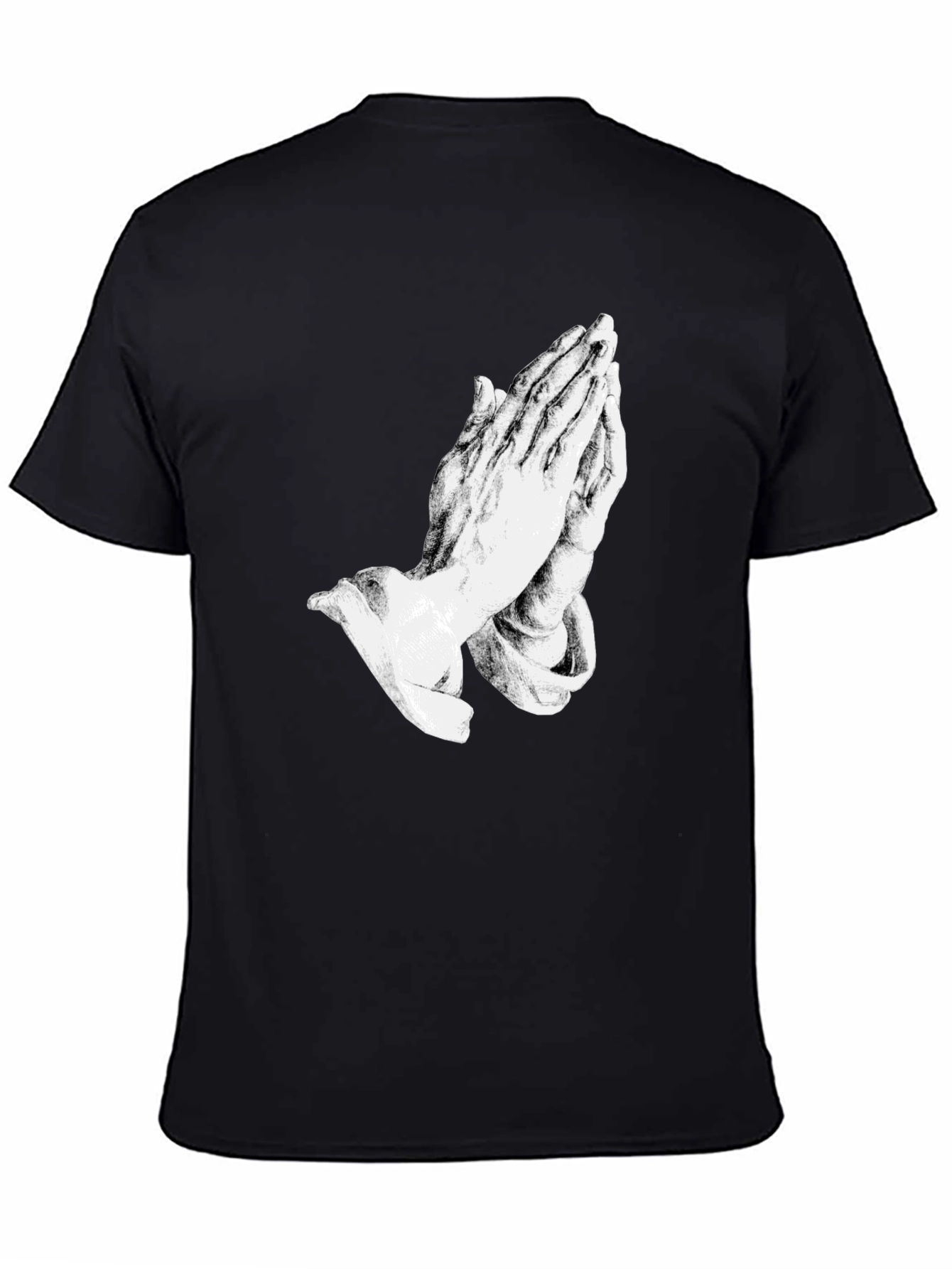 Praying Hands Graphic Black T-Shirt