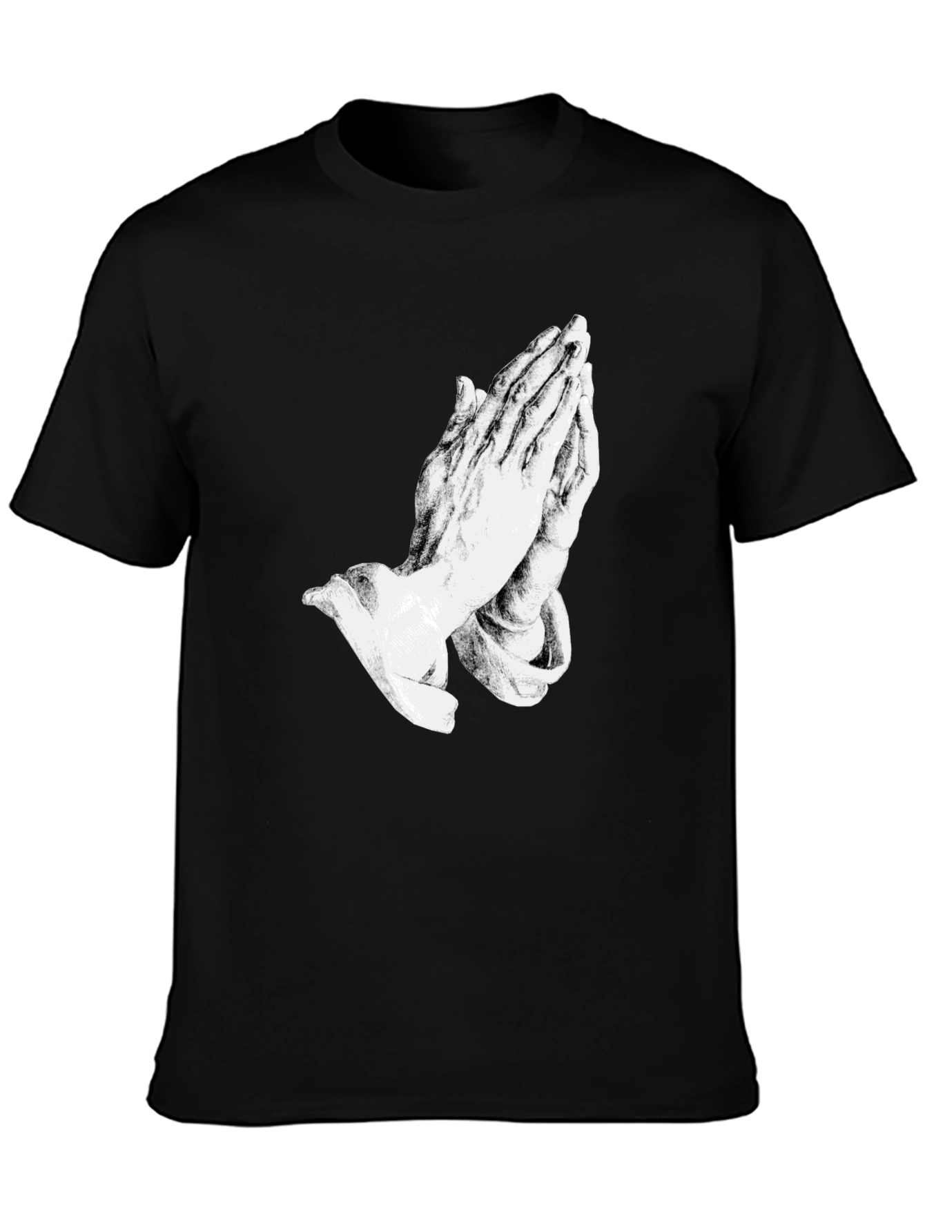 Praying Hands Graphic Black T-Shirt