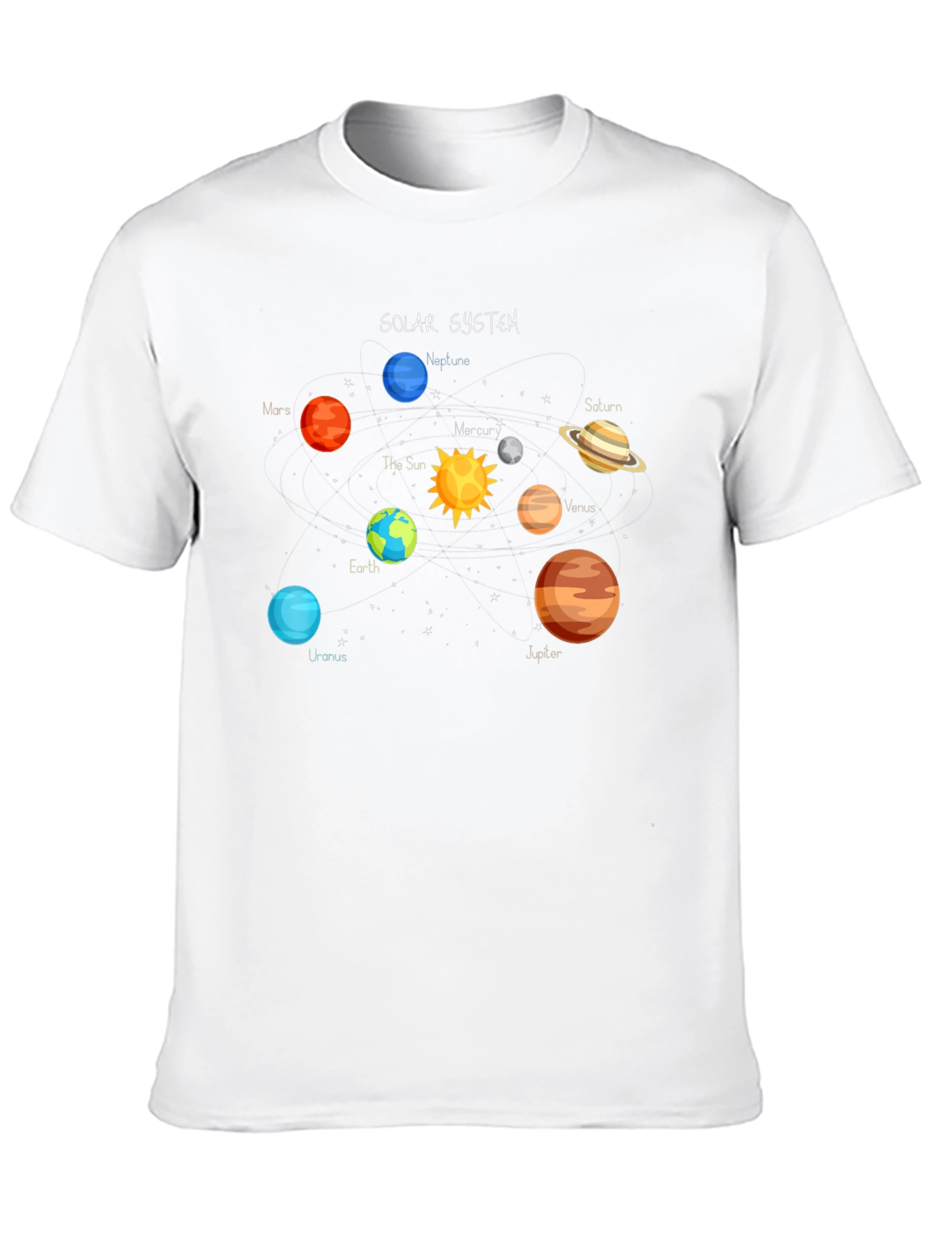 Solar System Graphic Tee - Space Planets Design