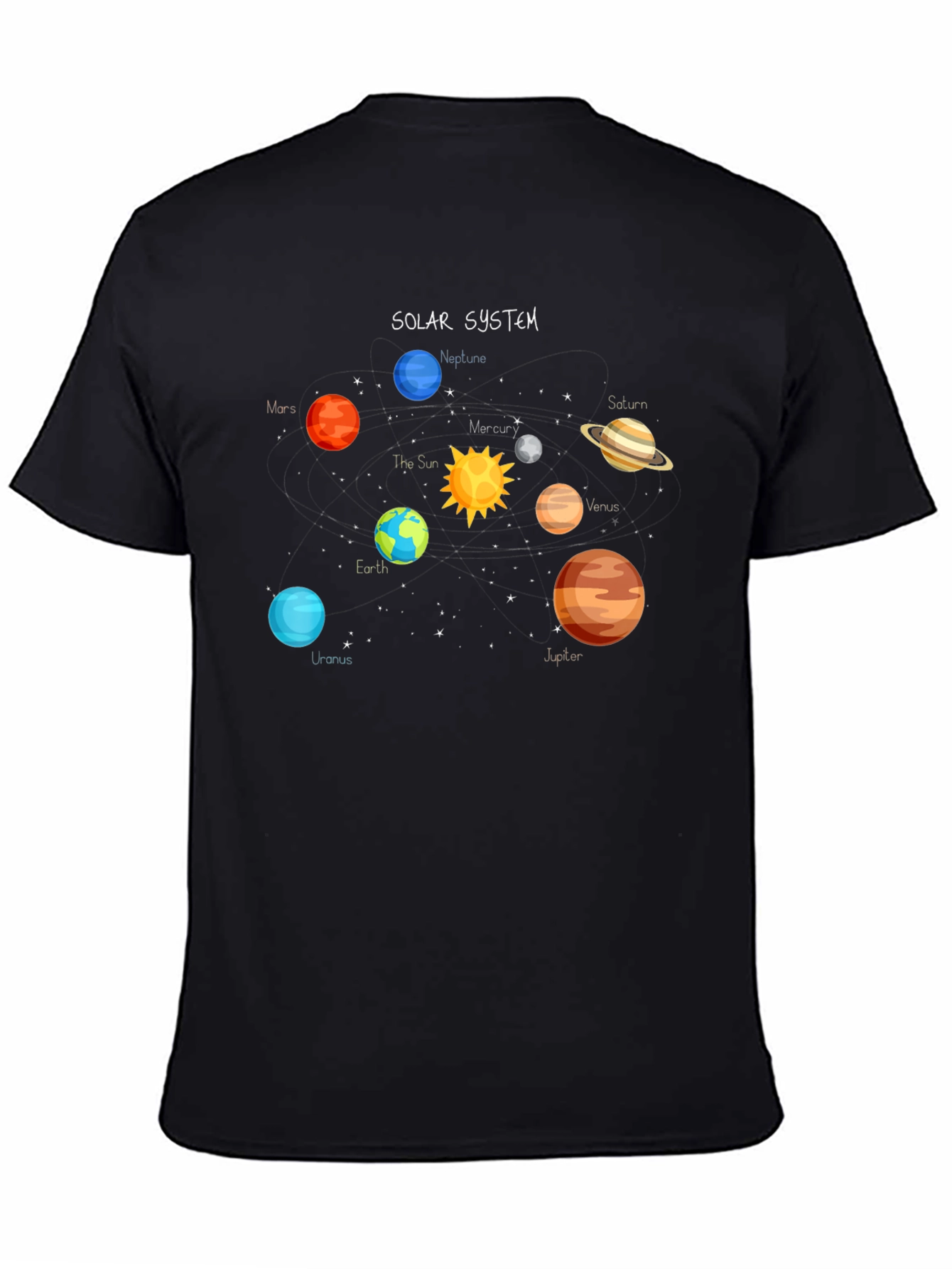Solar System Graphic Tee - Space Planets Design
