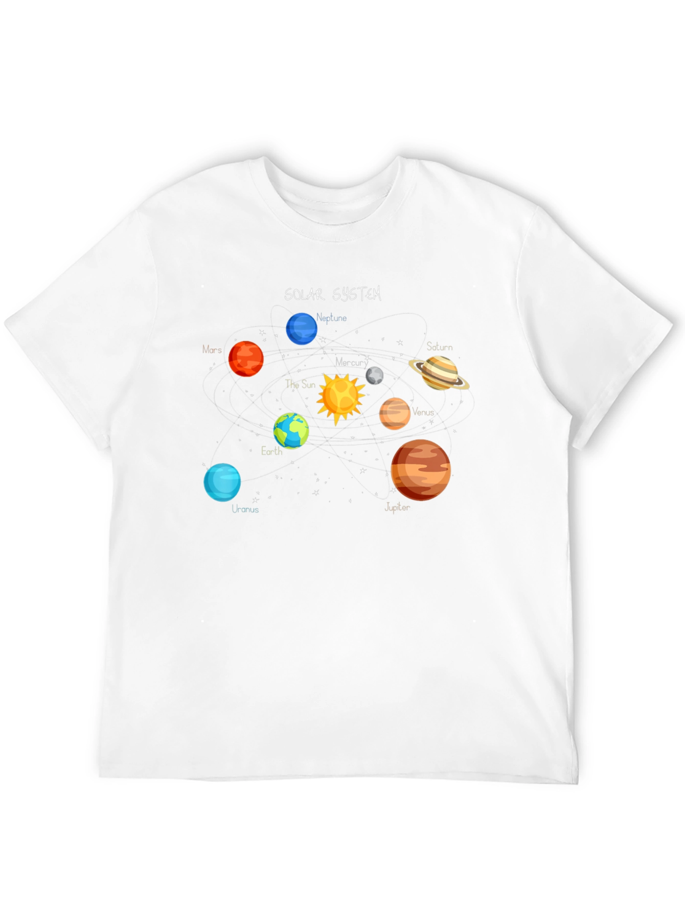 Solar System Graphic Tee - Space Planets Design