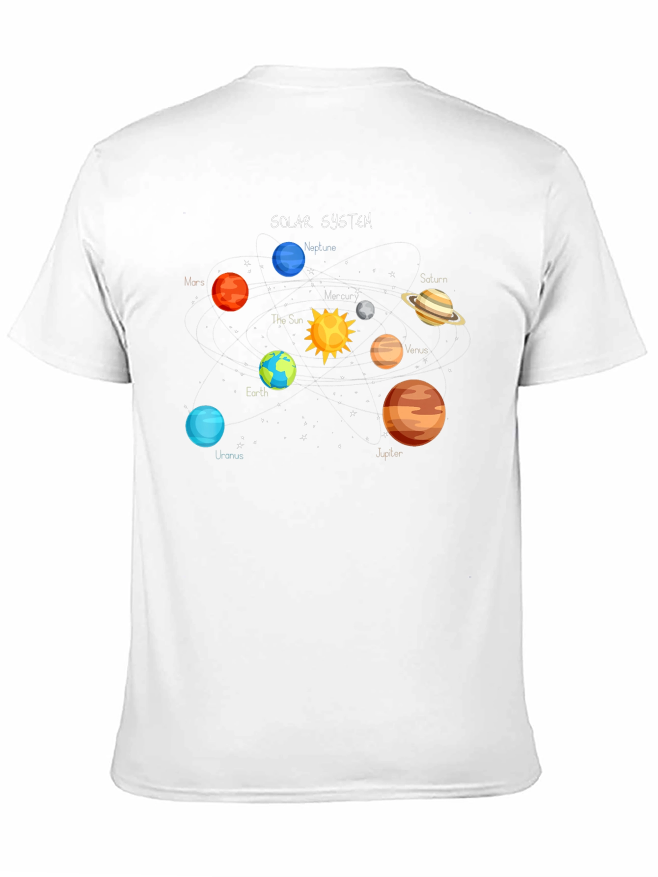 Solar System Graphic Tee - Space Planets Design