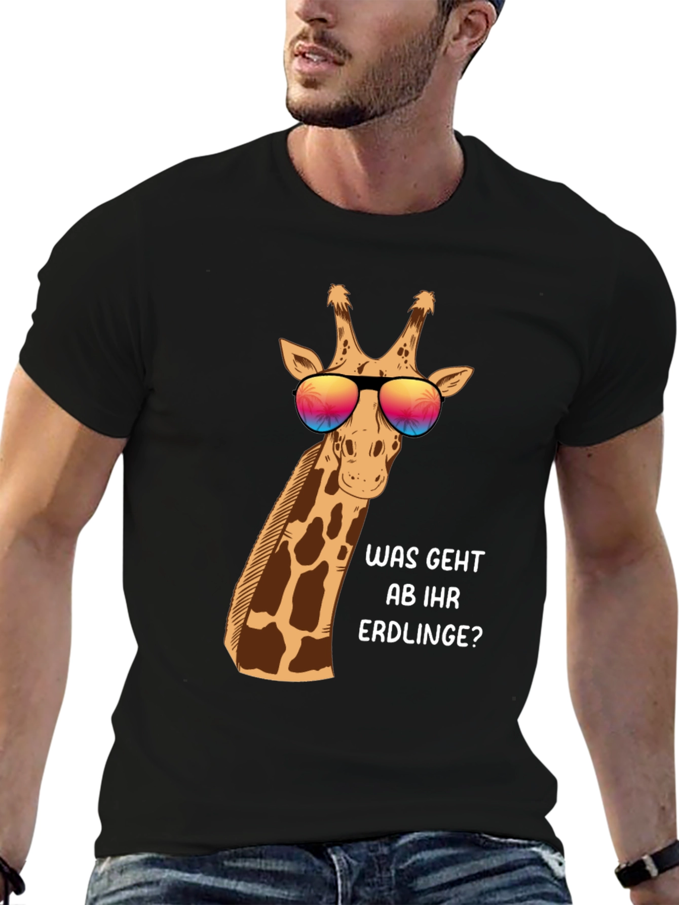 Cool Giraffe T-Shirt - Was Geht Ab Ihr Erdlinge?