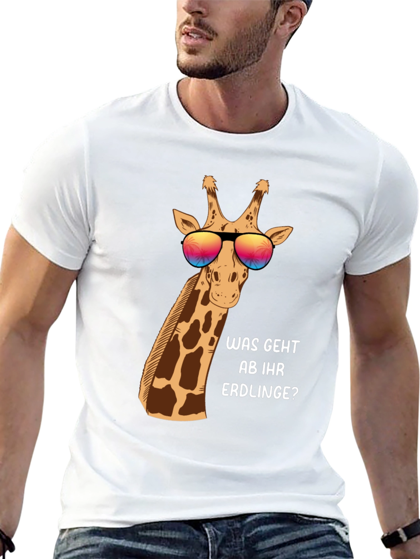 Cool Giraffe T-Shirt - Was Geht Ab Ihr Erdlinge?