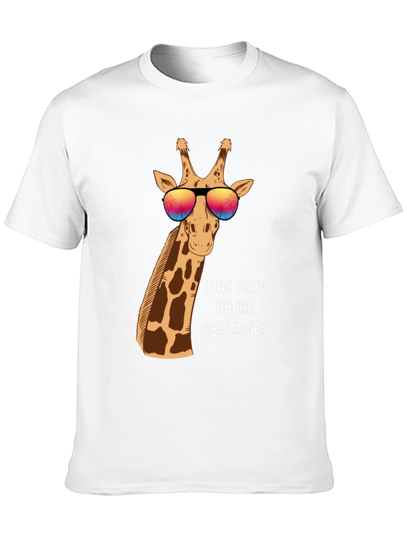 Cool Giraffe T-Shirt - Was Geht Ab Ihr Erdlinge?