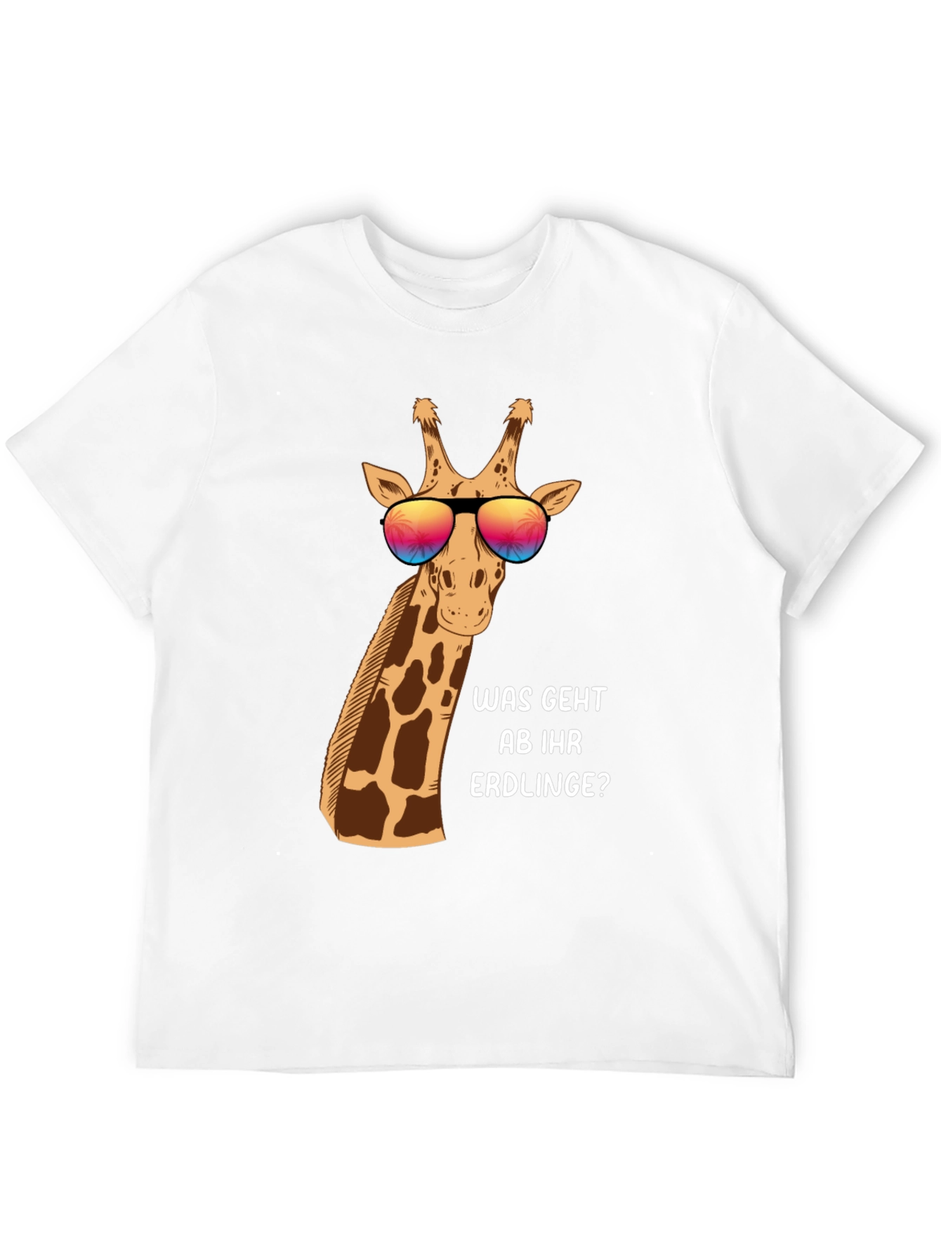 Cool Giraffe T-Shirt - Was Geht Ab Ihr Erdlinge?