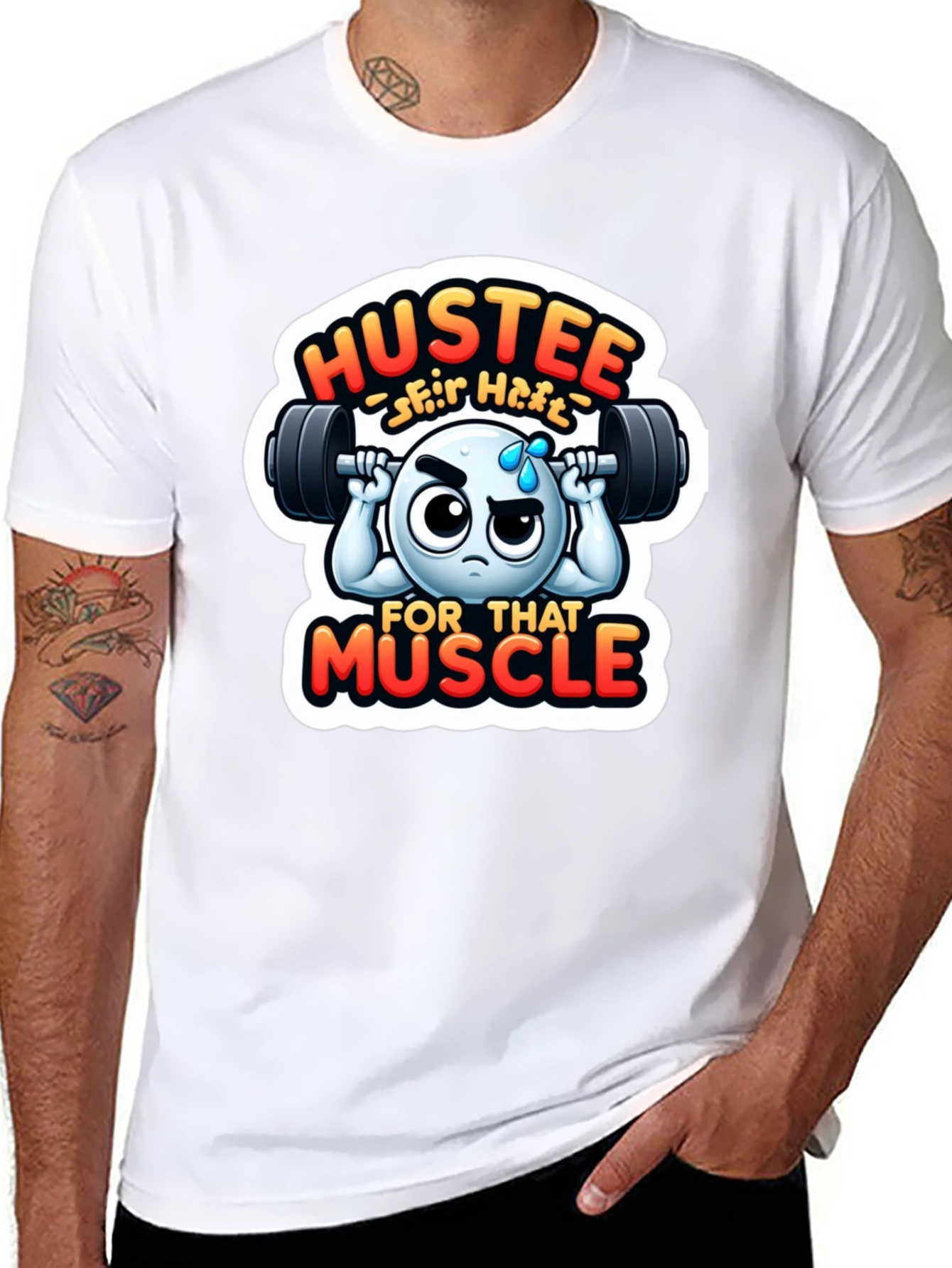 Hustee for That Muscle Black T-Shirt