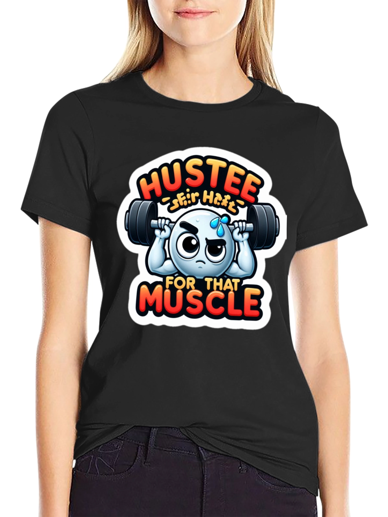 Hustee for That Muscle Black T-Shirt