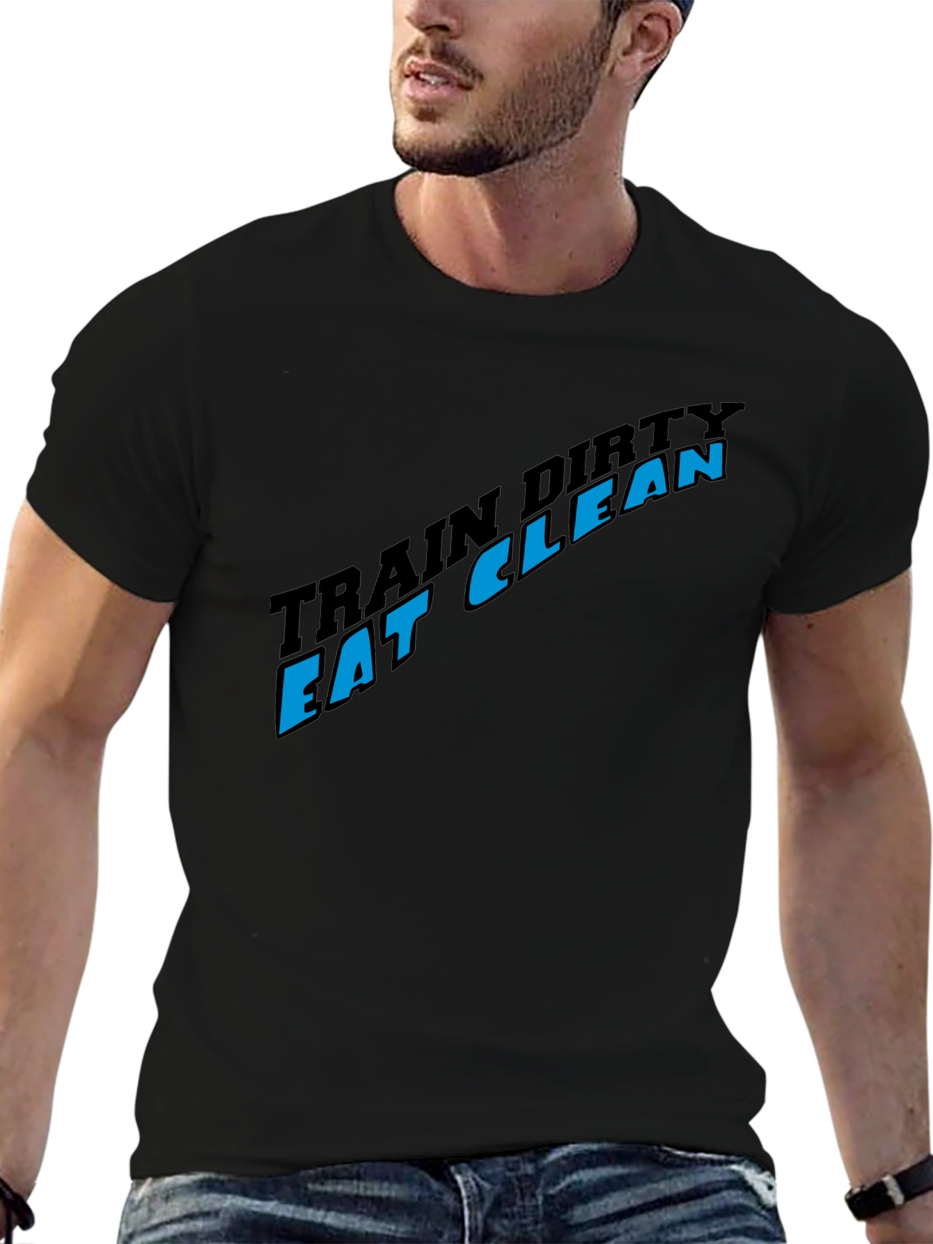 Train Dirty Eat Clean Black Graphic Tee