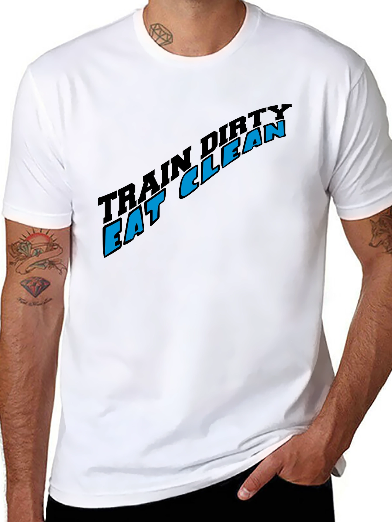 Train Dirty Eat Clean Black Graphic Tee