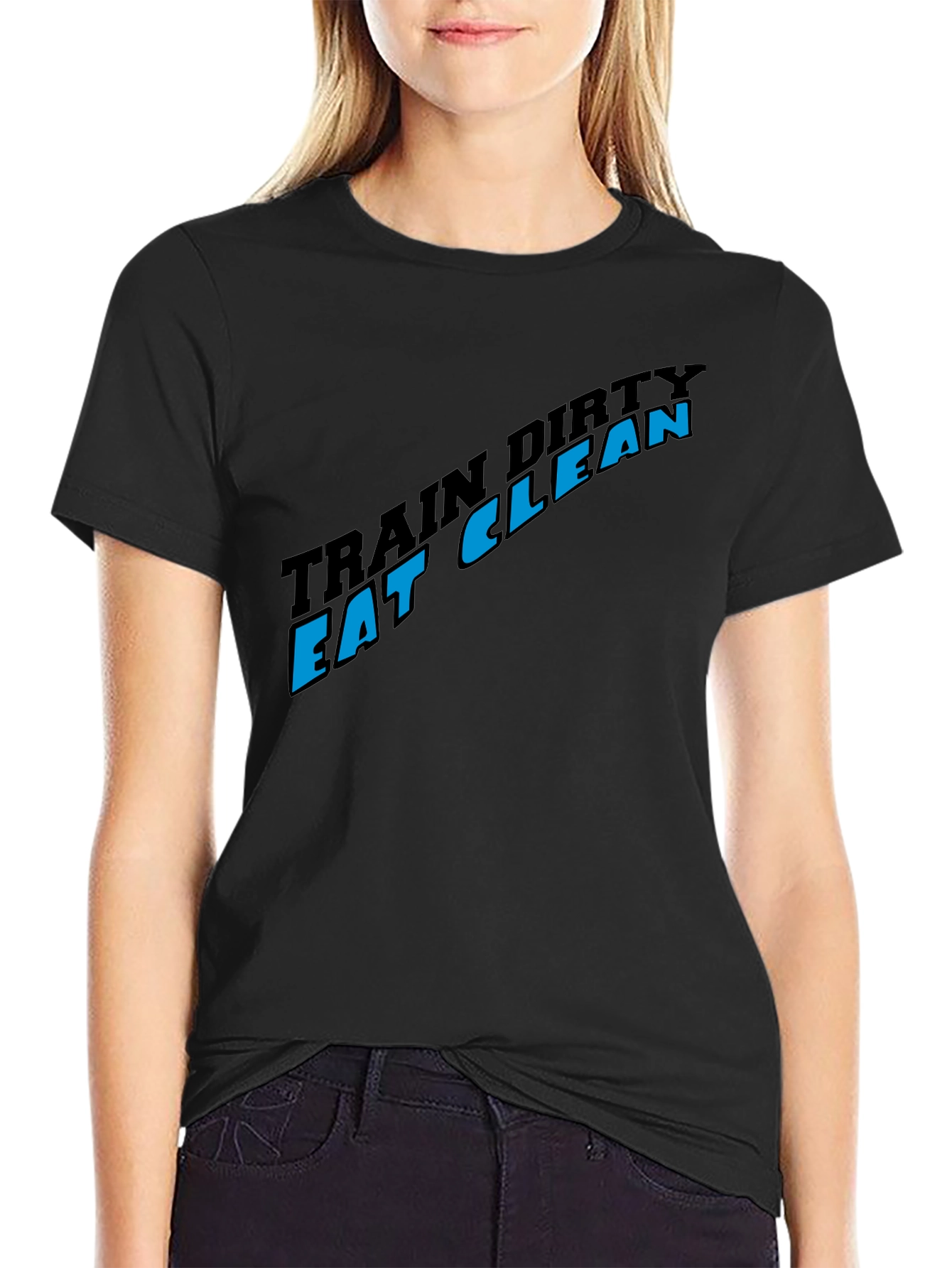 Train Dirty Eat Clean Black Graphic Tee