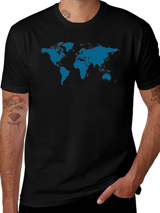 World Map Graphic Tee - Travel Style