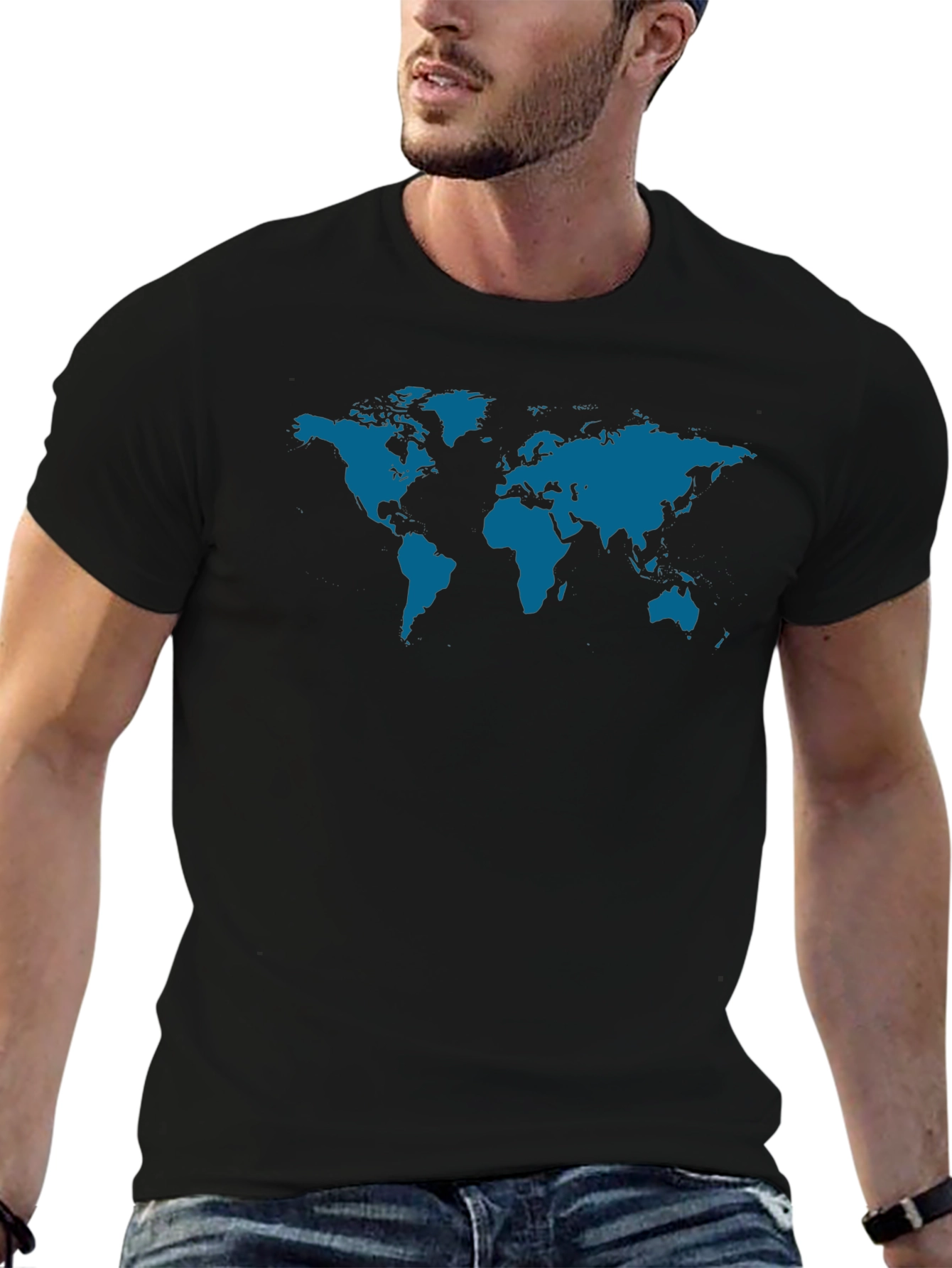 World Map Graphic Tee - Travel Style
