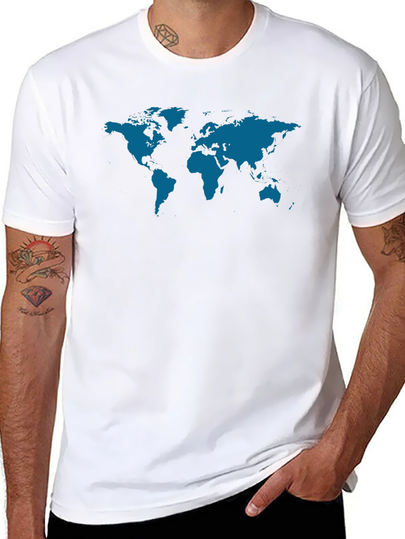 World Map Graphic Tee - Travel Style