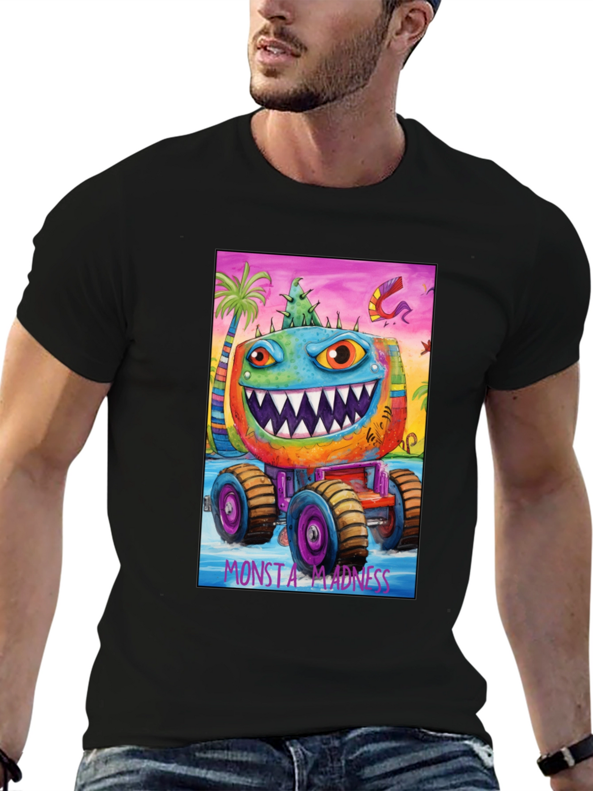 Monsta Madness Graphic Tee - Cool Monster Truck Design