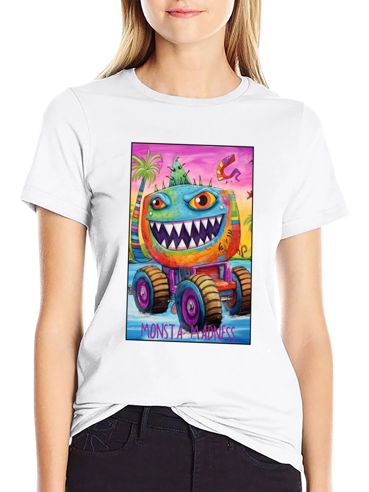 Monsta Madness Graphic Tee - Cool Monster Truck Design
