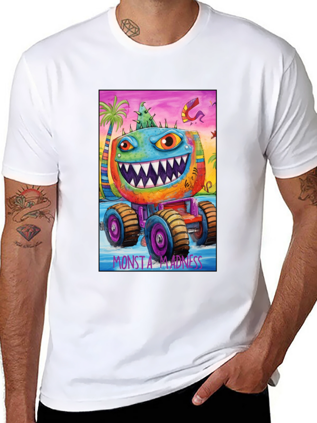 Monsta Madness Graphic Tee - Cool Monster Truck Design
