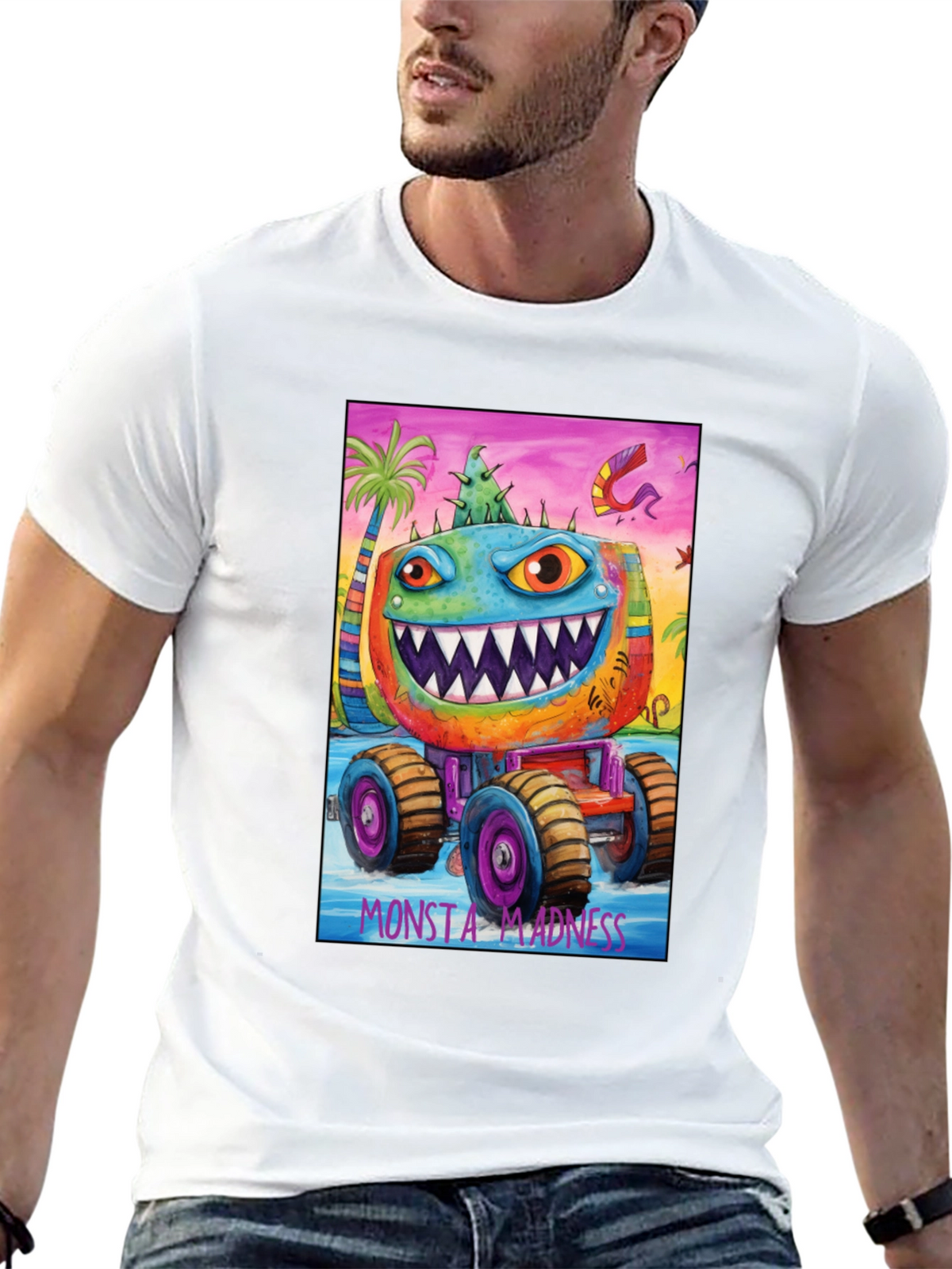 Monsta Madness Graphic Tee - Cool Monster Truck Design