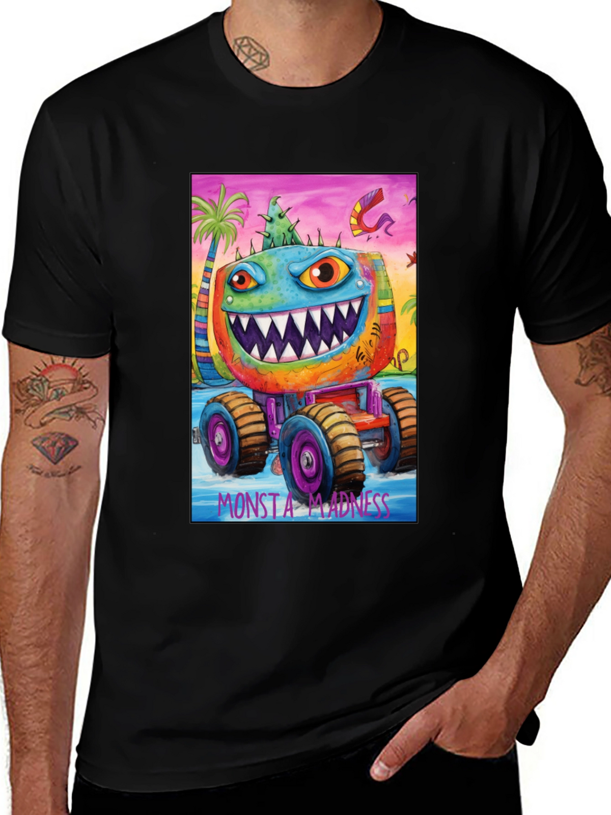 Monsta Madness Graphic Tee - Cool Monster Truck Design