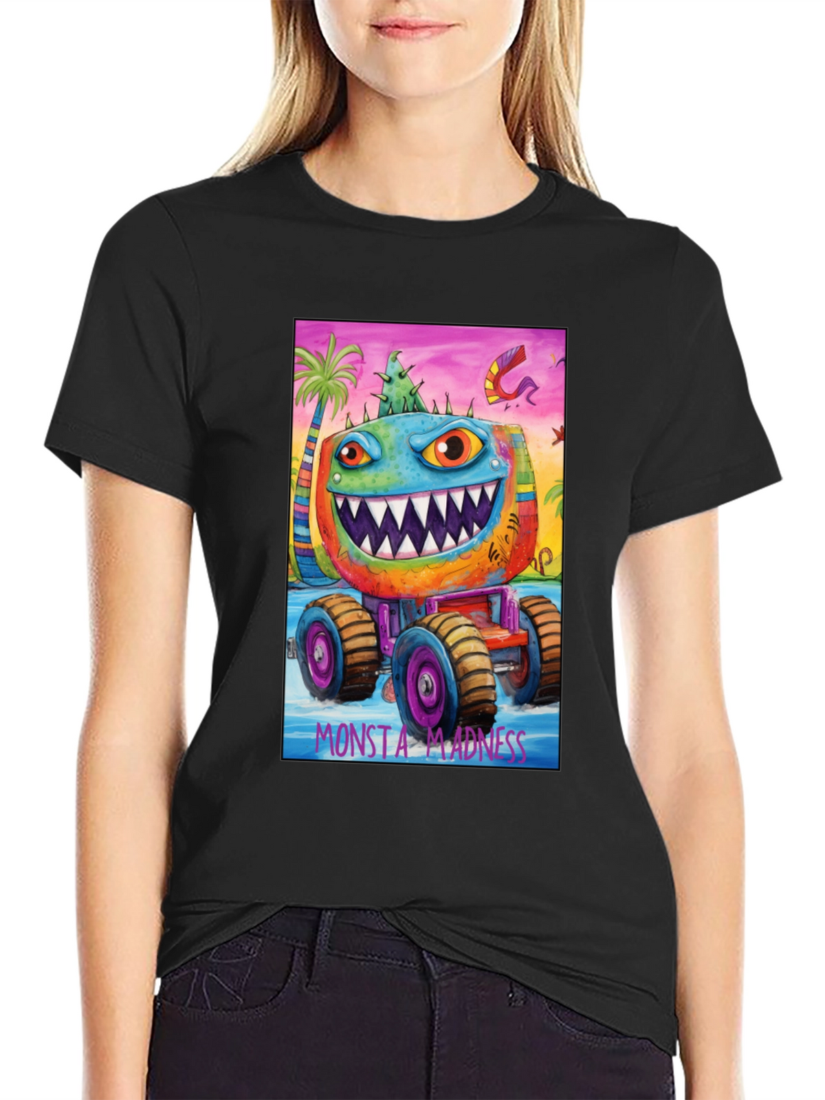Monsta Madness Graphic Tee - Cool Monster Truck Design