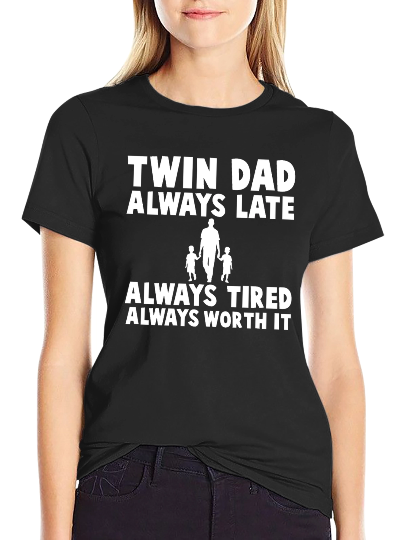 Twin Dad Graphic T-Shirt - Always Late Always Tired