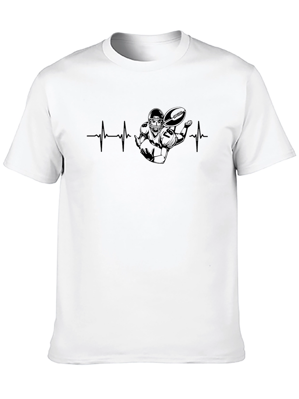 Football Heartbeat T-Shirt - Stylish Fan Apparel