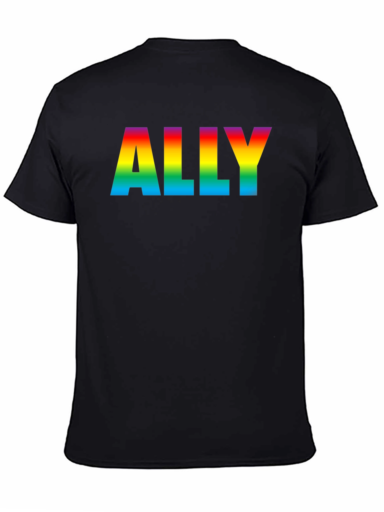 Rainbow ALLY Pride T-Shirt - Black Cotton Blend