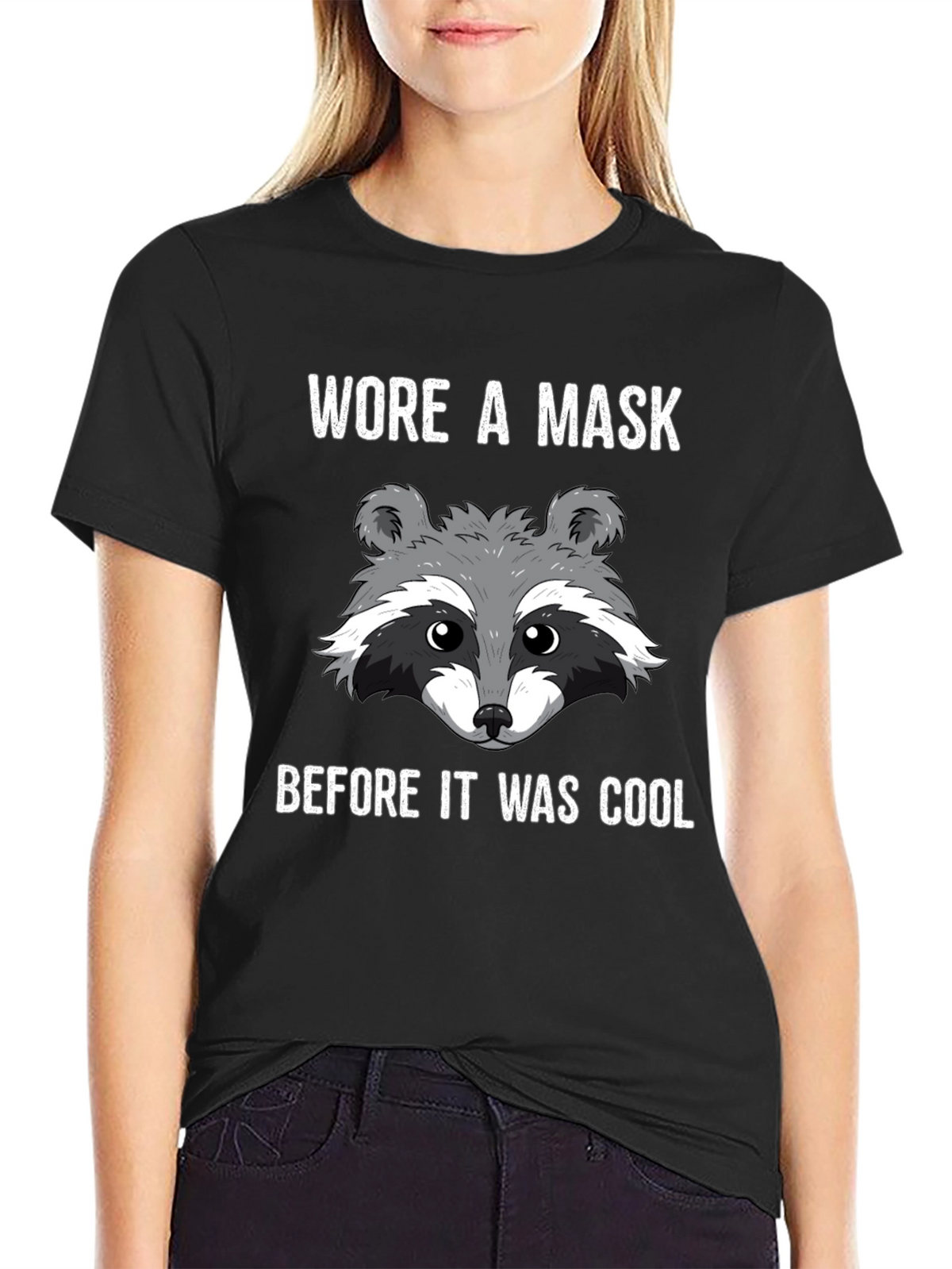 Masked Raccoon Graphic T-Shirt